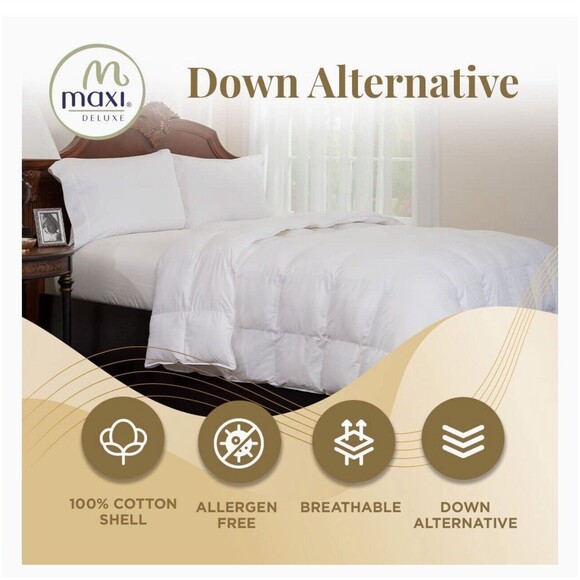 Cotton Sateen Queen Comforter 300 Thread Count Swiss Dot Design White Soft NEW - Picture 5 of 6